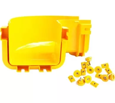 Поворот Lanmaster LAN-OT600-HC90/NC горизонтальный 90° оптического лотка 600 мм, монтаж без соединителей, желтый