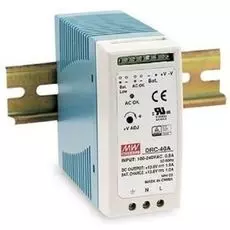 Преобразователь AC-DC сетевой Mean Well DRC-40A функция UPS, P вых: 40 Вт; Выход: 13.8 В; U1: 12...15 В; I1: до 1.9 А; Стабилизация: напряжение; Вход: