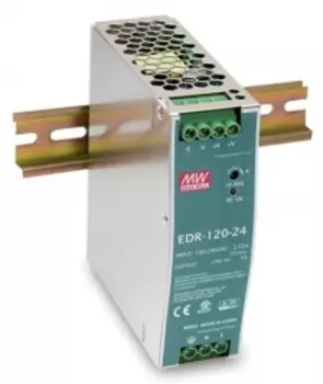 Преобразователь AC-DC сетевой Mean Well EDR-120-12 120Вт, вход 90…264V AC, 47…63Гц /127…370В DC, выход 12В/10A, рег. вых 12...14В, изоляция 3000В AC,