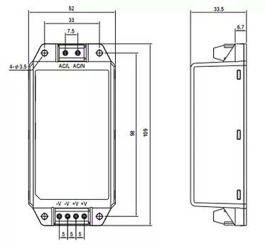 Преобразователь AC-DC сетевой Mean Well IRM-45-12 45.6Вт, вход 85...264В AC 47...440 Гц, выход 12В/3.8А, изоляция 3000В AC, в корпусе на плату 87x52x2