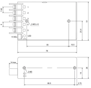 Преобразователь AC-DC сетевой Mean Well RS-25-24 источник питания 24В с универсальным входом от 88 до 264 В AC, мощность 25Вт, конструктивное исполнен