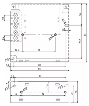 Преобразователь AC-DC сетевой Mean Well RS-50-24 источник питания 24В с универсальным входом от 88 до 264 В AC, мощность 50Вт, конструктивное исполнен