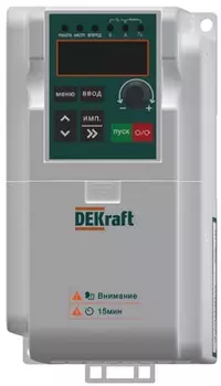 Преобразователь частоты DEKraft DEKV060G0R4S2B DEKV060-0.4кВт 1 фаза 220В с торм. модулем