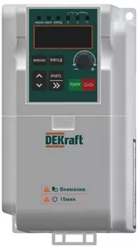 Преобразователь частоты DEKraft DEKV060G0R75S2B DEKV060-0.75кВт 1 фаза 220В с торм. модулем