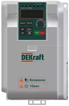 Преобразователь частоты DEKraft DEKV060G1R5S2B DEKV060-1.5кВт 1 фаза 220В с торм. модулем