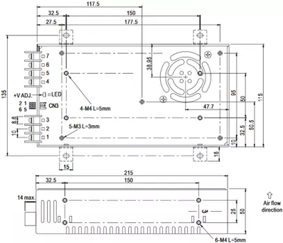Преобразователь DC-DC модульный Mean Well SD-500L-24 конвертор: 500 Вт; корпус в кожухе; выход 24В @ 21А; вход: 19...72 [24] В; -20...60 °C; изоляция