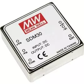 Преобразователь DC-DC модульный Mean Well SDM30-12S5 30Вт, Uвх=9-18В, один выход 5В/5А, подстр. Uвых=/-10%, дист. вкл-выкл., изоляция 1000VDC, корпус