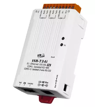 Преобразователь ICP DAS tSH-734i Tiny Serial Port Sharer with PoE and 2 Isolated RS-232 and 1 Isolated 485 Ports (RoHS)