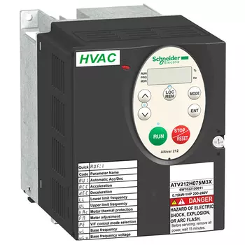 Преобразователь Schneider Electric ATV212H075N4 частотный 0,75кВт 480В IP21