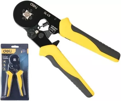 Пресс-клещи Deli DL-L11 квадратные для обжима наконечников 0,25-10 кв.мм