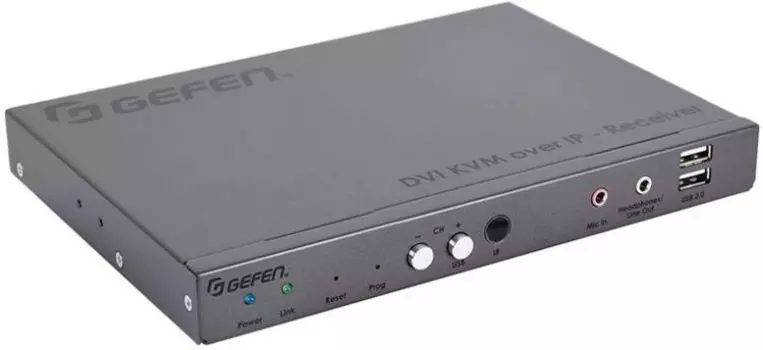 Приемник Gefen EXT-DVIKA-LANS-RX сигналов DVI-D, USB, RS-232, аудио и ИК из Ethernet