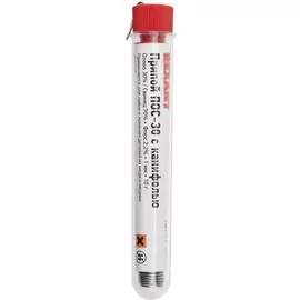 Припой Rexant 09-3099 с канифолью ПОС-30, 10 г, 1.0 мм, (олово 30%, свинец 70%), колба