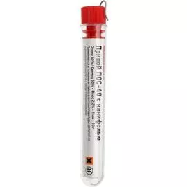 Припой Rexant 09-3100 с канифолью ПОС-40, 10 г, 1.0 мм, (олово 40%, свинец 60%), колба