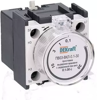 Приставка DEKraft 24111DEK выдержки времени с задержкой при вкл. 0.1-3сек. 1з+1р ПВ-03
