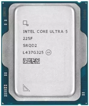 Процессор Intel Core Ultra 5 225F AT8076806416 Arrow Lake 10C/10T 2.7-4.9GHz (LGA1851, L2 22MB, without graphics, 3nm, TDP 65W) OEM