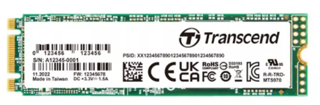 Промышленный накопитель SSD M.2 2280 Transcend TS512GMTS970A MTS970A 512GB SATA 6Gb/s 3D TLC BiCS5 5