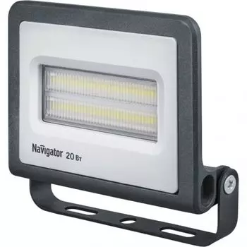 Прожектор светодиодный Navigator NFL-01-20-4K-LED 14 202 20Вт, 200–240В, 4000К, 1700лм, 121х110х32мм, черный (14202)