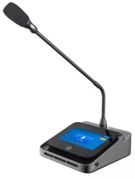 Пульт ITC TS-0310A делегата цифровой с микрофоном, сенсорный экран 4,3", кабель витая пара, селектор каналов, поддержка голосования (В упаковке 2 шт.,