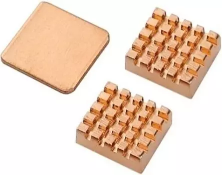 Радиатор ACD RA257 набор медных Ultra Strong Pure Copper Heatsink Set (1шт RA256+2шт RA026) (2 шт 14x12x5.5мм и 1шт 15x15x1мм) for Raspberry 3B+/4B (R