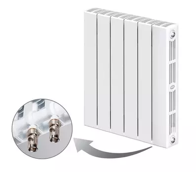 Радиатор отопления биметаллический Rifar SUPReMO Ventil 500 х4 нижнее подключение, правое