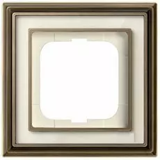 Рамка ABB 1754-0-4580 1 пост, IP20 (античная латунь/белое стекло)