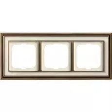 Рамка ABB 1754-0-4582 2CKA001754A4582 3 поста, IP20 (античная латунь/белое стекло)