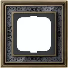Рамка ABB 1754-0-4595 1 пост, IP20 (античная латунь/черная роспись)