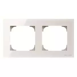 Рамка ABB 2CLA857200A3001 2-постовая, стекло белое