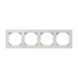 Рамка ABB 2CLA857400A3001 4-постовая, стекло белое
