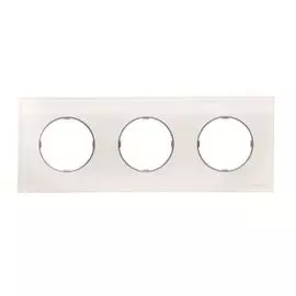 Рамка ABB 2CLA867300A3001 3-постовая, стекло белое