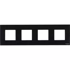 Рамка ABB N2274 CN 4-постовая, 2+2+2+2 модуля, IP20 (черное стекло)