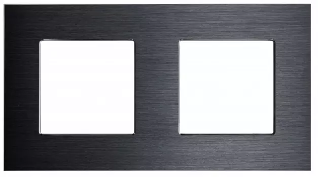 Рамка алюминиевая Sibling Powerframe-2AB 2 поста черная