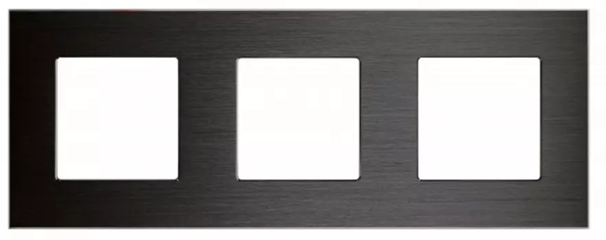 Рамка алюминиевая Sibling Powerframe-3AB 3 поста черная