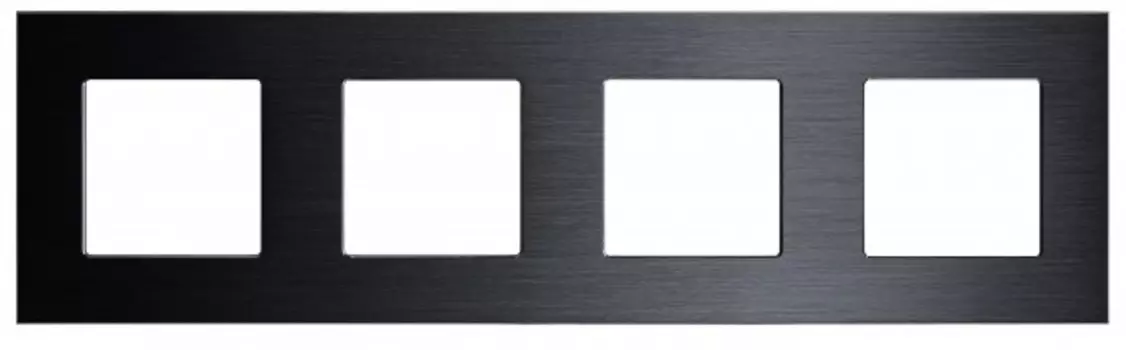 Рамка алюминиевая Sibling Powerframe-4AB 4 поста черная