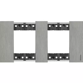 Рамка BTicino KA4802M2ZG LIVING NOW 2 поста (2+2 модуля). Цвет "Сталь"