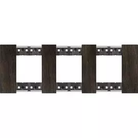 Рамка BTicino KA4802M3LG LIVING NOW 3 поста (2+2+2 модуля). Цвет "Орех"