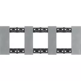 Рамка BTicino KA4802M3NW LIVING NOW 3 поста (2+2+2 модуля). Цвет "Луна"