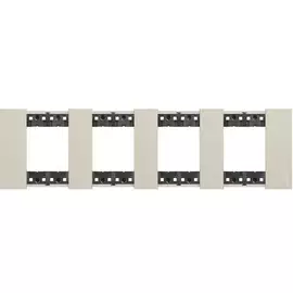 Рамка BTicino KA4802M4KM LIVING NOW 4 поста (2+2+2+2 модуля). Цвет Песочный
