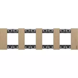 Рамка BTicino KA4802M4LM LIVING NOW 4 поста (2+2+2+2 модуля). Цвет "Дуб"