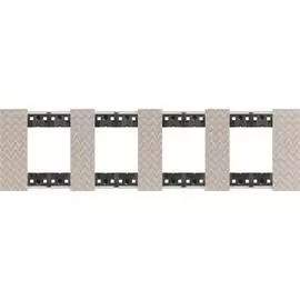 Рамка BTicino KA4802M4MM LIVING NOW 4 поста (2+2+2+2 модуля). Цвет "Оптик"