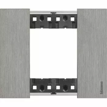 Рамка BTicino KA4802ZG LIVING NOW 2 модуля. Цвет "Сталь"