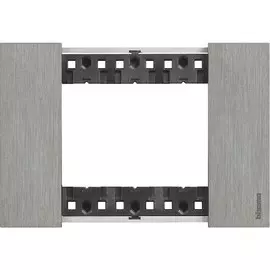 Рамка BTicino KA4803ZG LIVING NOW 3 модуля. Цвет "Сталь"