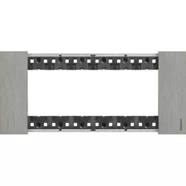 Рамка BTicino KA4806ZG LIVING NOW 6 модулей. Цвет "Сталь"