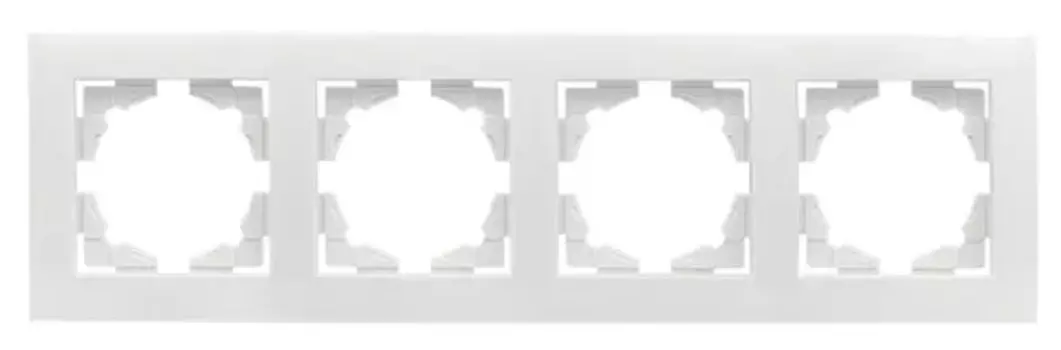 Рамка четверная EKF EWM-G-304-10 Валенсия белая