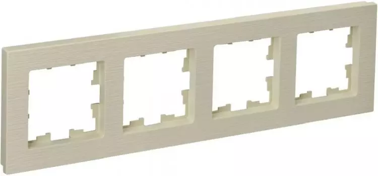 Рамка четверная IEK BR-M42-51-K10 BRITE РУ-4-Бр Бежевый рифленый