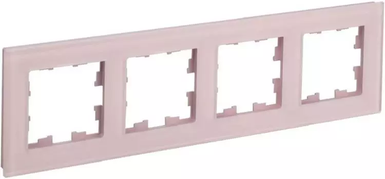 Рамка четверная IEK BR-M42-G-31-K14 BRITE РУ-4-2-Бр Стекло розовый матовый