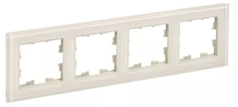 Рамка четверная IEK BR-M42-G-K10 BRITE РУ-4-2-БрВа Стекло Ванильный