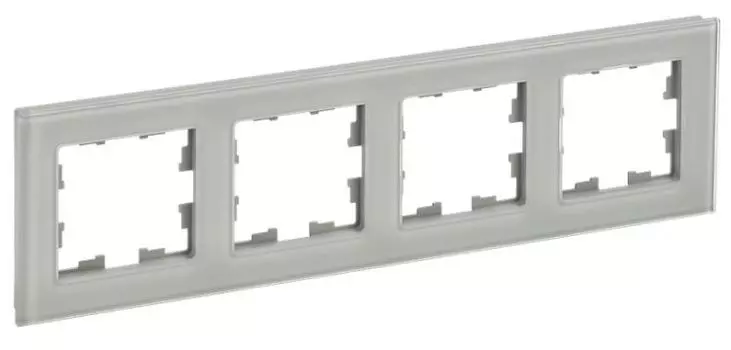Рамка четверная IEK BR-M42-G-K30 BRITE РУ-4-2-БрД Стекло Дымчатый