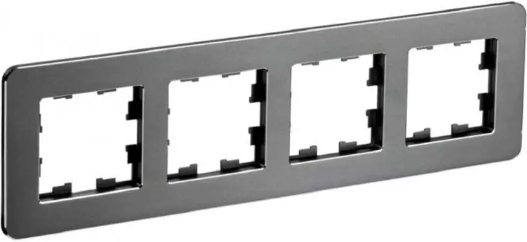 Рамка четверная IEK BR-M42-M-01-K48 BRITE РУ-4-1-Бр Металл Титан RE