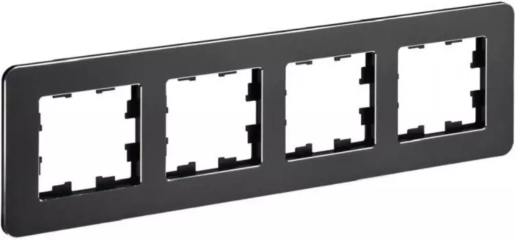 Рамка четверная IEK BR-M42-M-01-K02 BRITE РУ-4-1-Бр Металл Черный RE